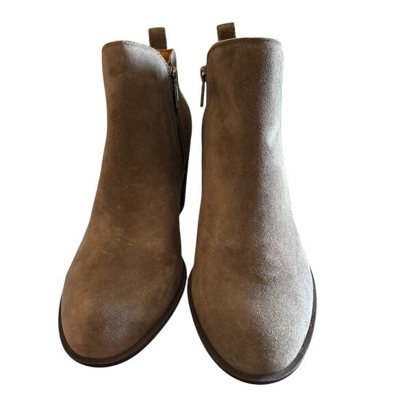 New Lucky Brand Basel Heeled Boots Women's Size 10 M Dune Brown Suede Leather - Picture 2 of 8